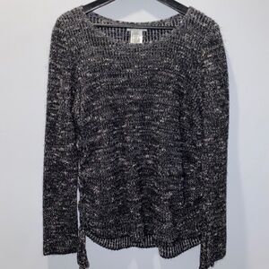 American Eagle Marled Chunky Knit Long Sleeve Sweater with Tie Sides